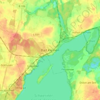 Topografische Karte Bad Kleinen, Höhe, Relief
