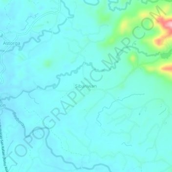 Topografische Karte Sibariwan, Höhe, Relief