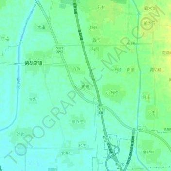 Topografische Karte 前黄村, Höhe, Relief