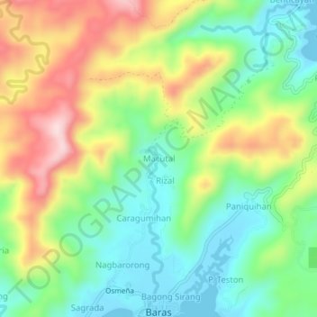 Topografische Karte Macutal, Höhe, Relief