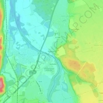 Topografische Karte Ferthofen, Höhe, Relief