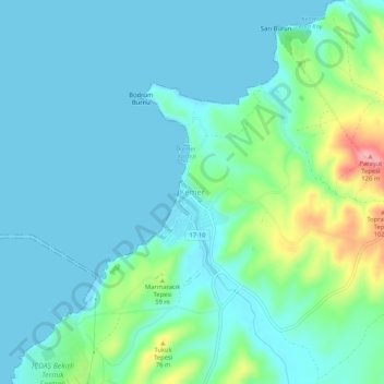 Topografische Karte Kemer, Höhe, Relief