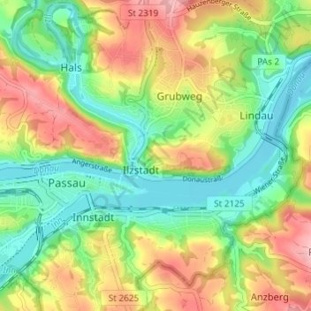 Topografische Karte Jägerhof, Höhe, Relief