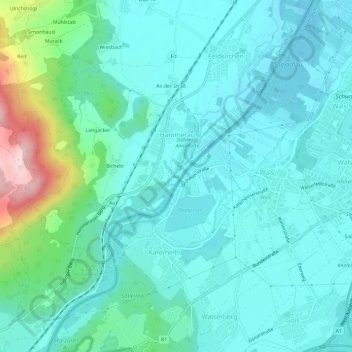 Topografische Karte Au, Höhe, Relief