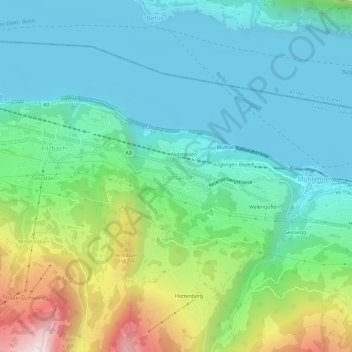 Topografische Karte Obstalden, Höhe, Relief
