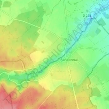 Topografische Karte Le Bas Chesnay, Höhe, Relief