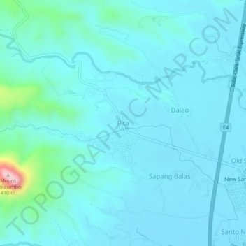 Topografische Karte Pita, Höhe, Relief