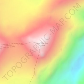 Topografische Karte Cerro Mohuana, Höhe, Relief