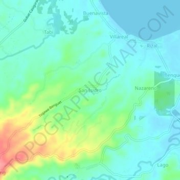 Topografische Karte San Isidro, Höhe, Relief