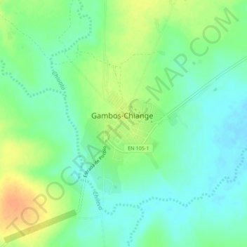 Topografische Karte Gambos Chiange, Höhe, Relief
