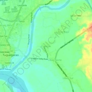 Topografische Karte Capatan, Höhe, Relief