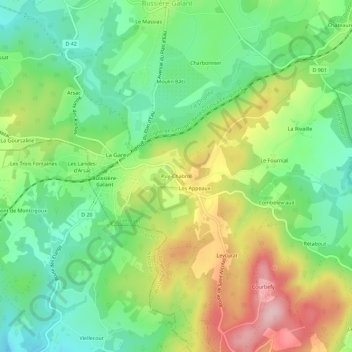 Topografische Karte Puy-Chabrol, Höhe, Relief