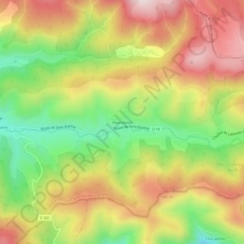 Topografische Karte Masméjean, Höhe, Relief