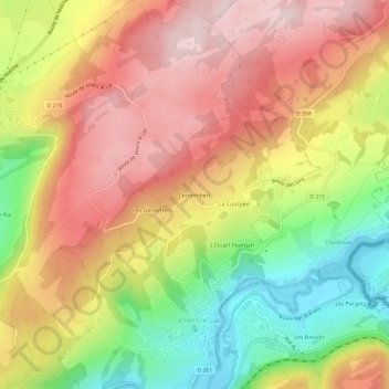 Topografische Karte Cernembert, Höhe, Relief