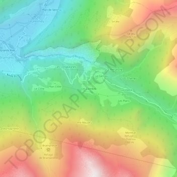 Topografische Karte Les Combes, Höhe, Relief