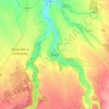 Topografische Karte Lauterbach, Höhe, Relief