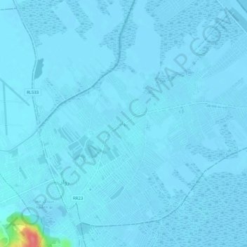 Topografische Karte Raoued, Höhe, Relief