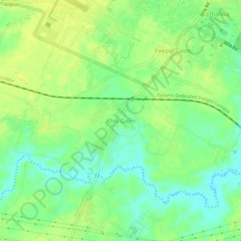 Topografische Karte Khel Gaon, Höhe, Relief