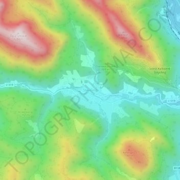 Topografische Karte Steyrling, Höhe, Relief