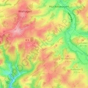Topografische Karte Sohl, Höhe, Relief