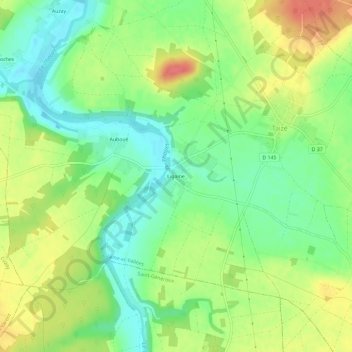 Topografische Karte Ligaine, Höhe, Relief