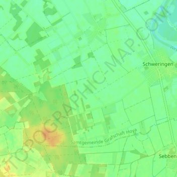 Topografische Karte Eiße, Höhe, Relief