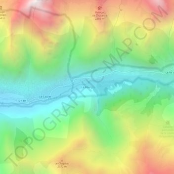 Topografische Karte Le Bourg, Höhe, Relief