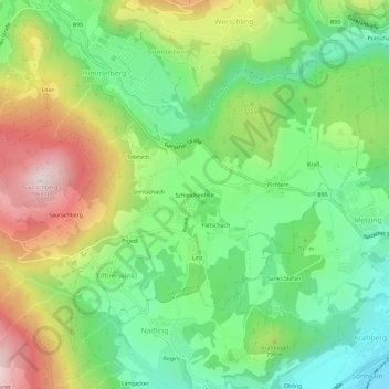 Topografische Karte Schleichenfeld, Höhe, Relief