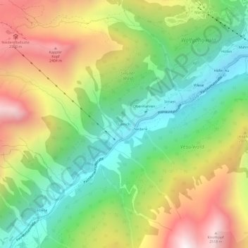 Topografische Karte Ulmich, Höhe, Relief