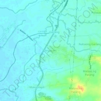 Topografische Karte Anyatam, Höhe, Relief