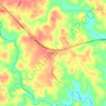 Topografische Karte Nettleridge, Höhe, Relief