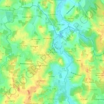 Topografische Karte Champ du Bourg, Höhe, Relief