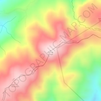 Topografische Karte Alto de Guagó, Höhe, Relief