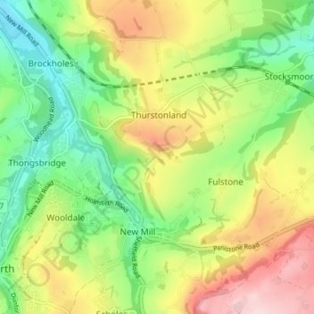 Topografische Karte Biggin, Höhe, Relief