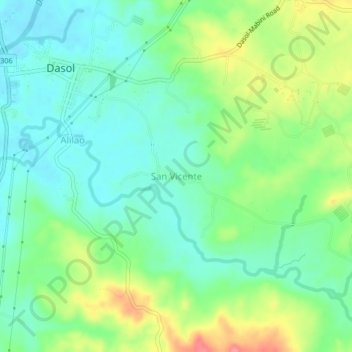 Topografische Karte San Vicente, Höhe, Relief