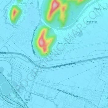 Topografische Karte Ambapuram, Höhe, Relief