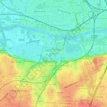 Topografische Karte Les Granges, Höhe, Relief