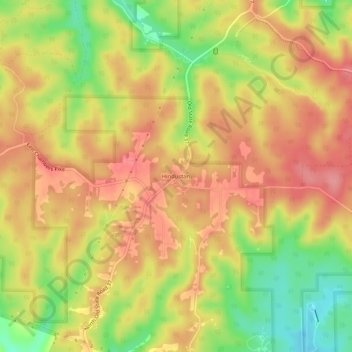 Topografische Karte Hindustan, Höhe, Relief
