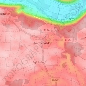 Topografische Karte Amtmannsdorf, Höhe, Relief