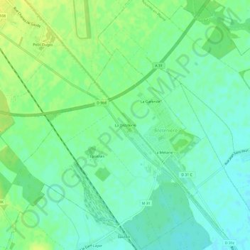 Topografische Karte La Distillerie, Höhe, Relief