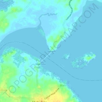 Topografische Karte Guicam, Höhe, Relief