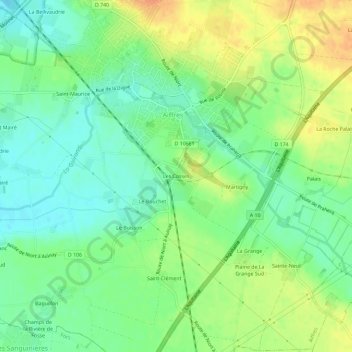 Topografische Karte Les Cosses, Höhe, Relief