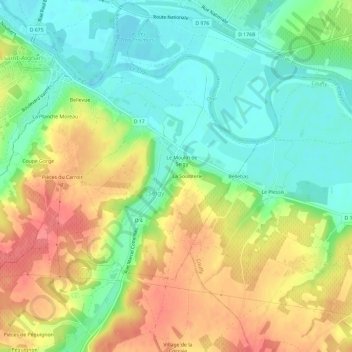 Topografische Karte Les Falloirs, Höhe, Relief