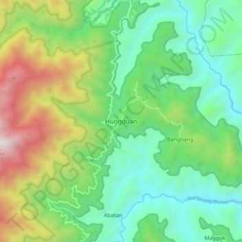 Topografische Karte Hungduan, Höhe, Relief