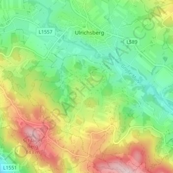 Topografische Karte Kandlschlag, Höhe, Relief
