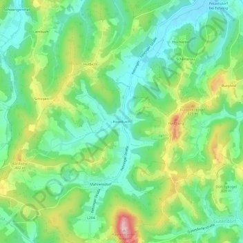 Topografische Karte Haselbach, Höhe, Relief