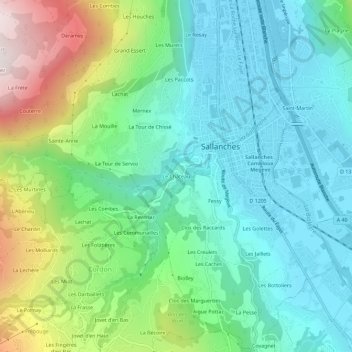 Topografische Karte Le Château, Höhe, Relief
