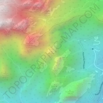 Topografische Karte Cabeça de Peixe, Höhe, Relief