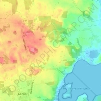 Topografische Karte Ostergaard, Höhe, Relief