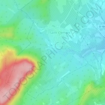 Topografische Karte Eau Chaude, Höhe, Relief